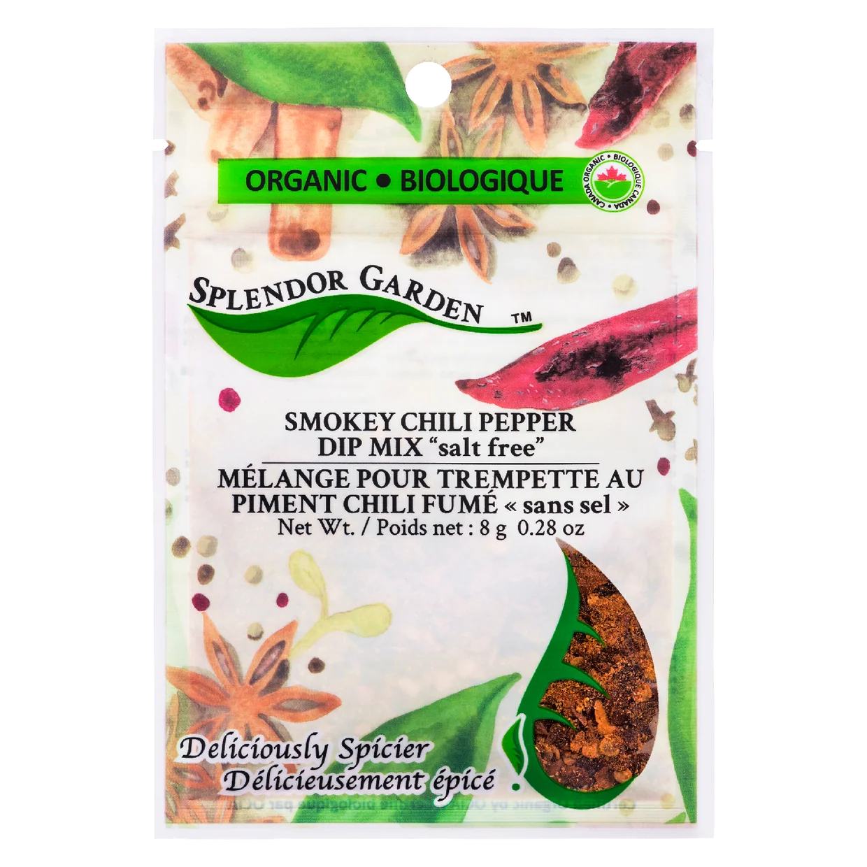 Splendor Garden Organic Smokey Chili Pepper Dip "salt free" 8g