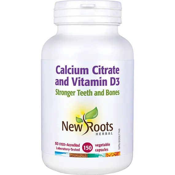 New Roots Calcium Citrate and Vit D 150 Caps