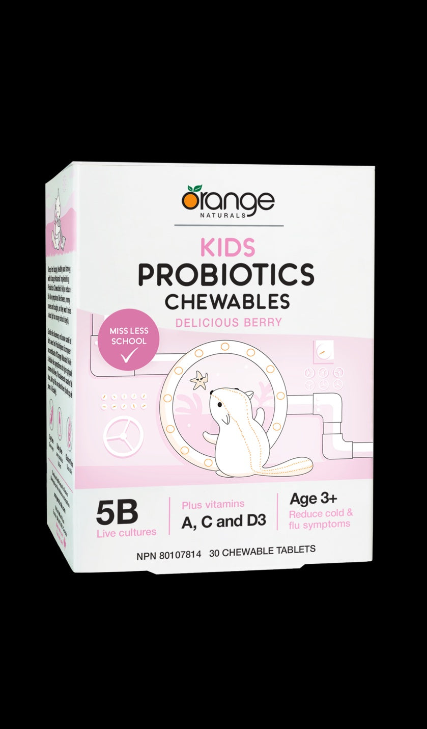 Orange Naturals Kids Probiotics 30 Chewables Delicious Berry