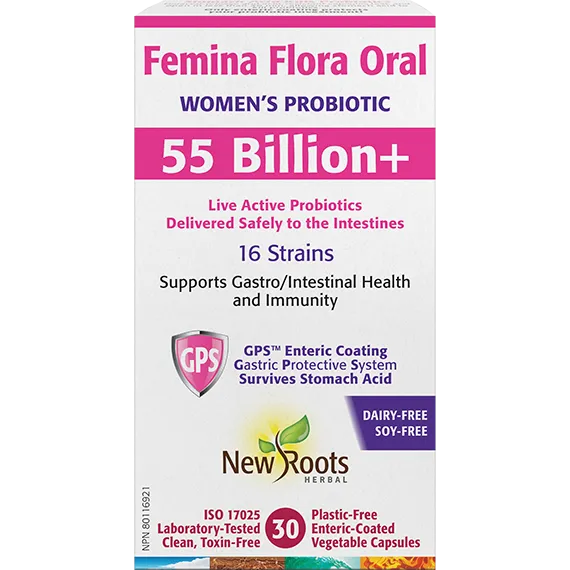 New Roots Probiotic Femina Flora Oral 55 Billion+