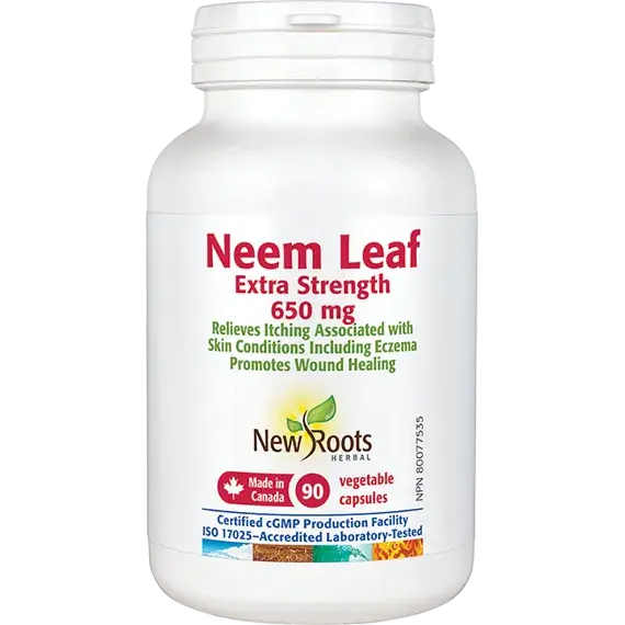 New Roots Neem Leaf Extra Strength 650mg 90 caps