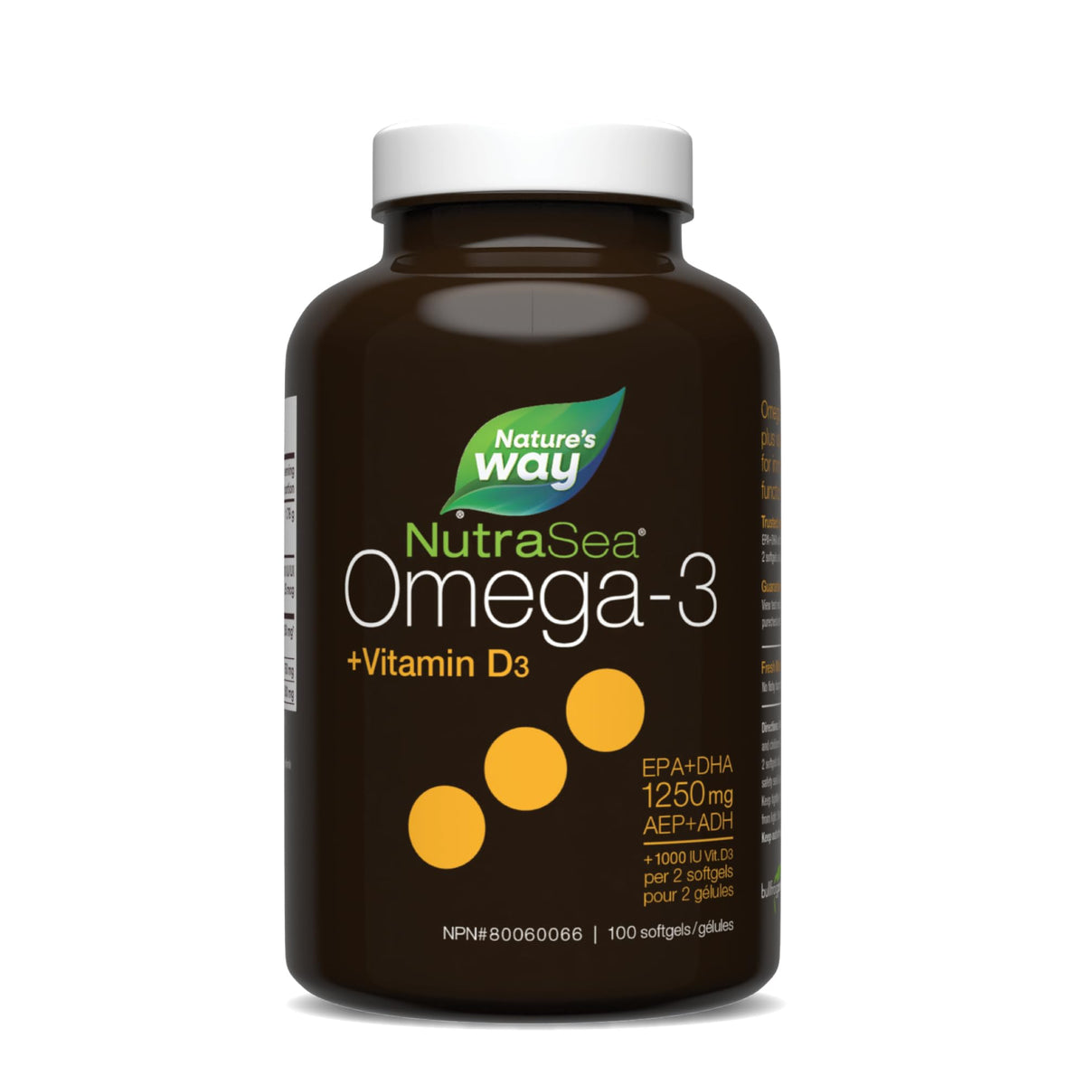 Nature's Way NutraSea Omega 3 +Vitamin D Liquid Gels 100 Soft gels