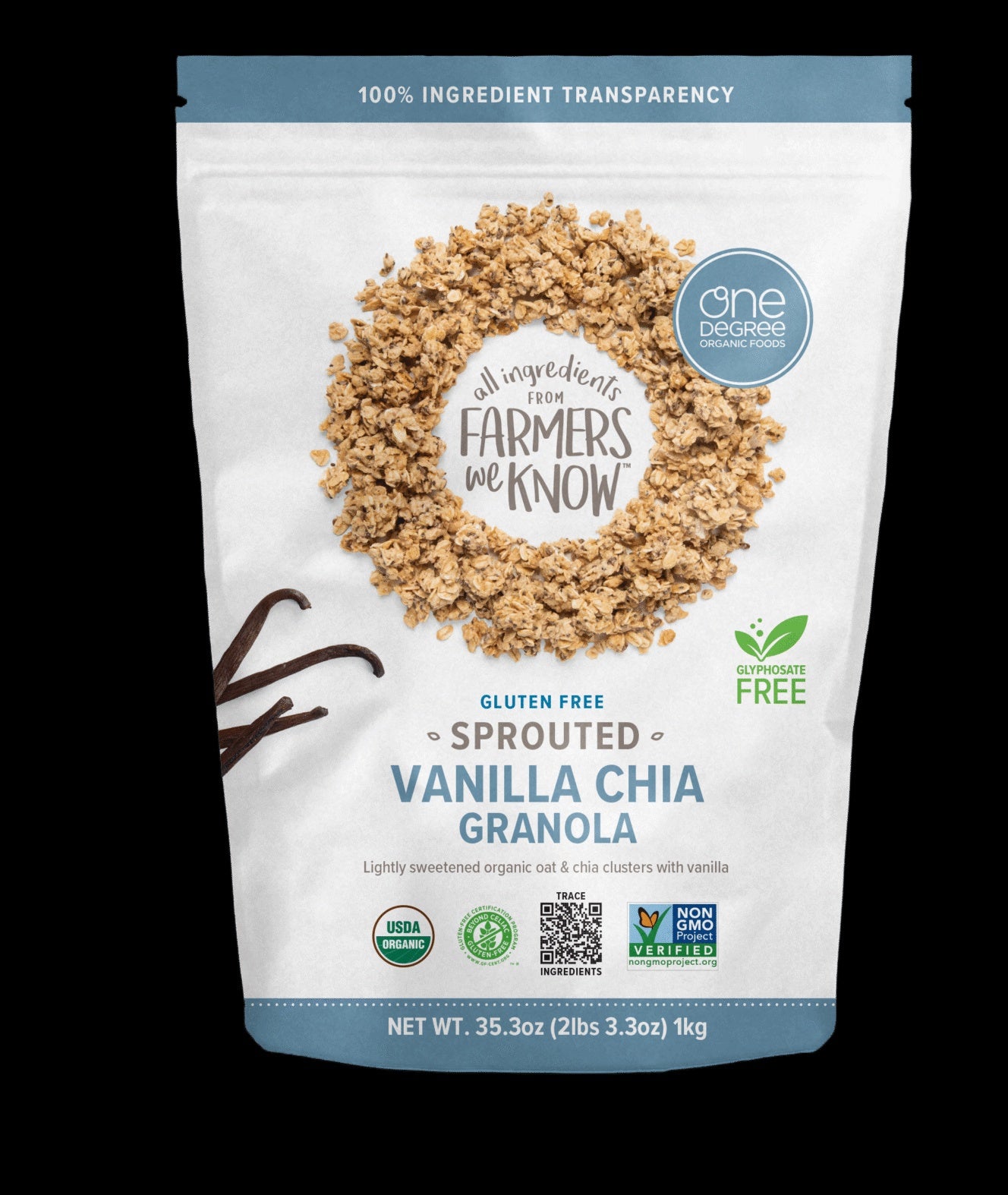 One Degree Sprouted Granola Vanilla Chia 312g