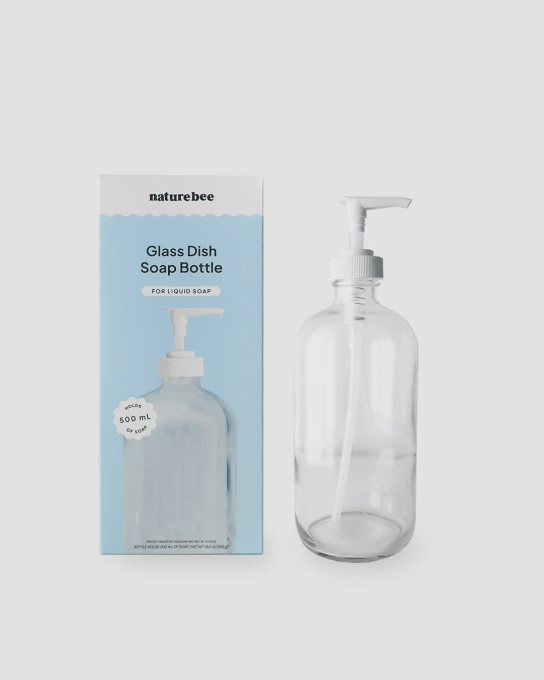 Nature Bee Glass Dish Soap Bottle 500 ml