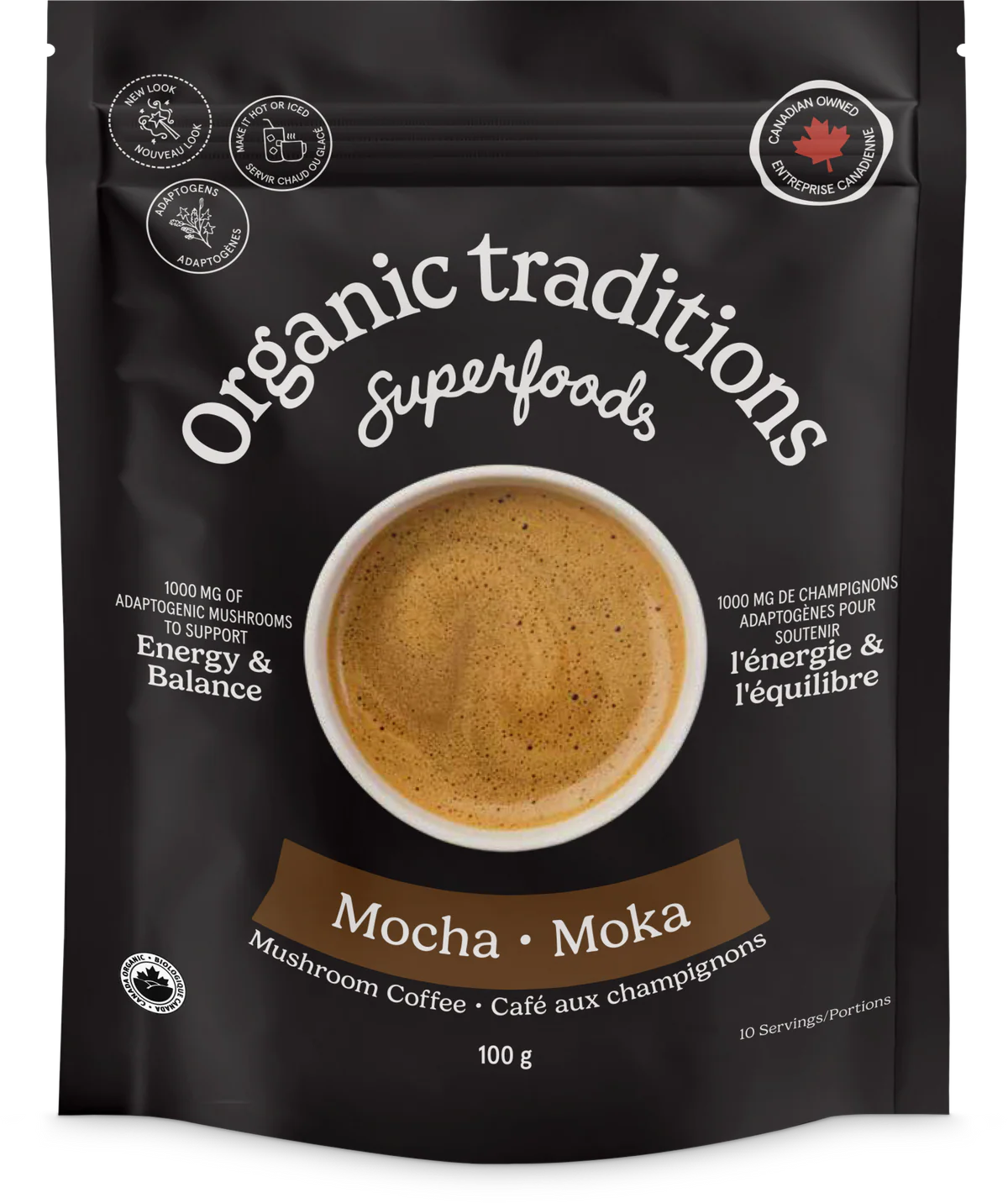 Organic Traditions Mocha 5 Mushroom Coffee 100 g