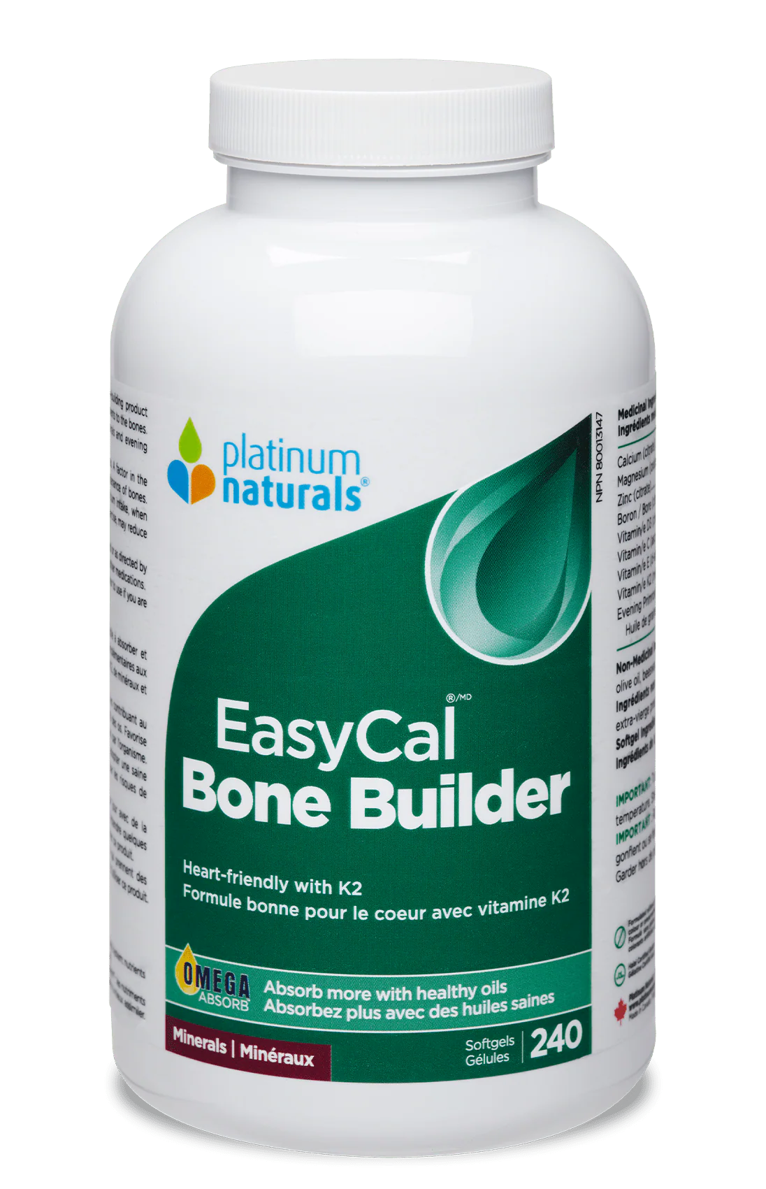 Platinum Naturals EasyCal Bone Builder 240 soft gels