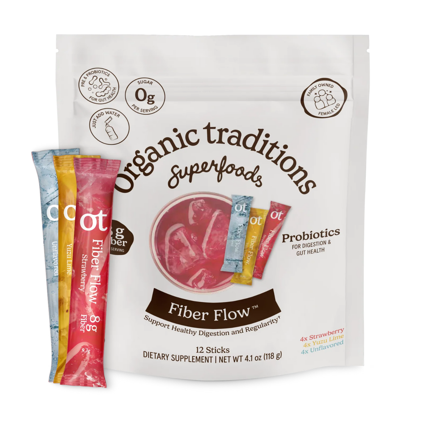 Organic Traditions Fibre Flow Variety Pack 12 Sachets x 10.75g