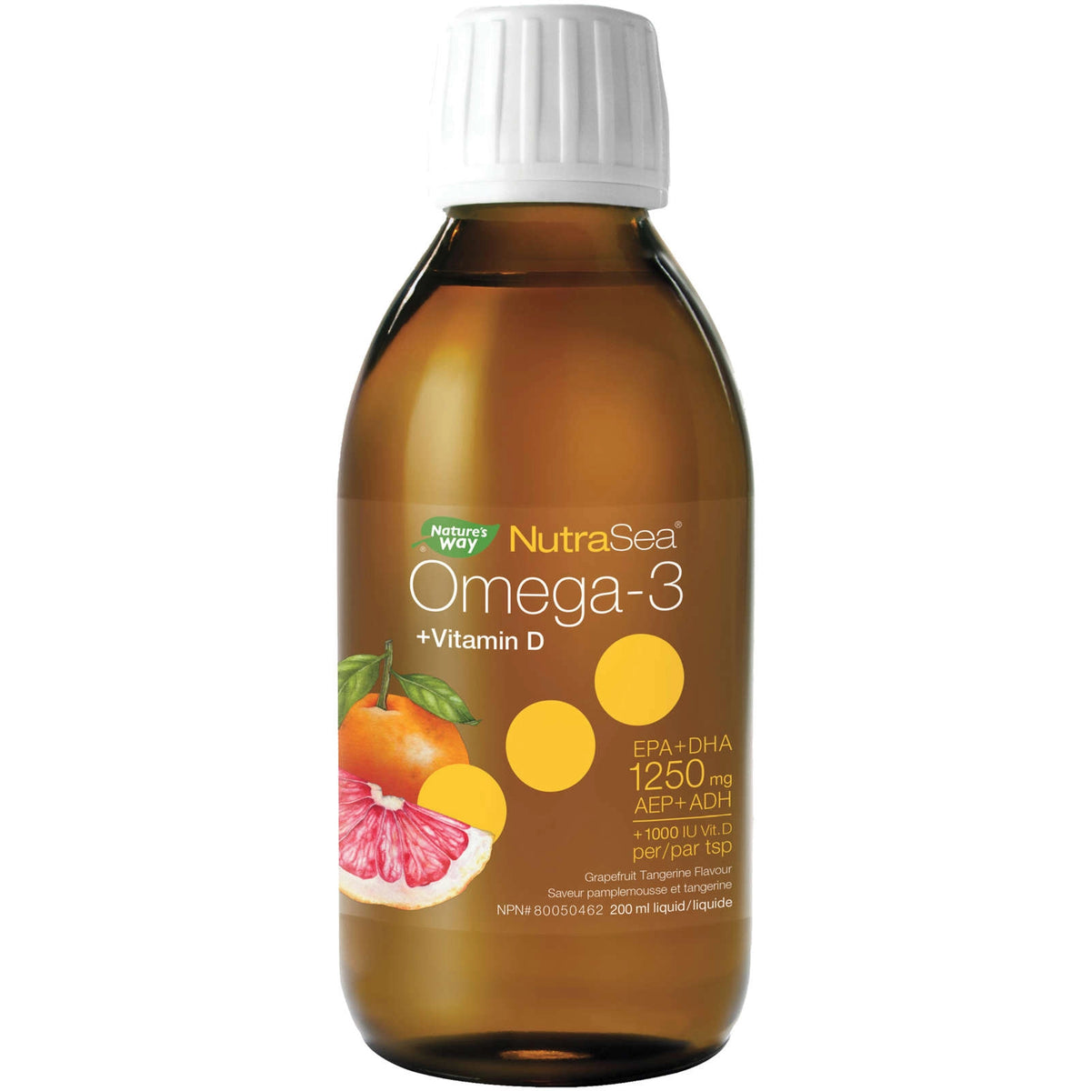 Nature's Way NutraSea Omega-3 + Vit D3 Grapefruit Tangerine 200ml