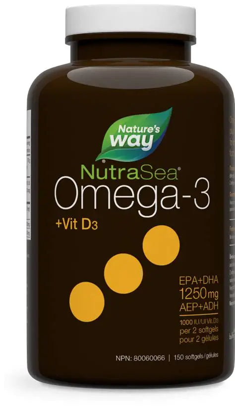 Nature's Way NutraSea Omega 3 +Vitamin D Liquid Gels 100 Soft gels