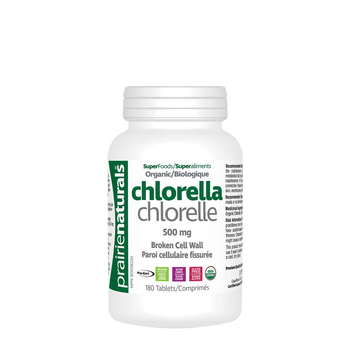Prairie Naturals Chlorella 180 Tablets