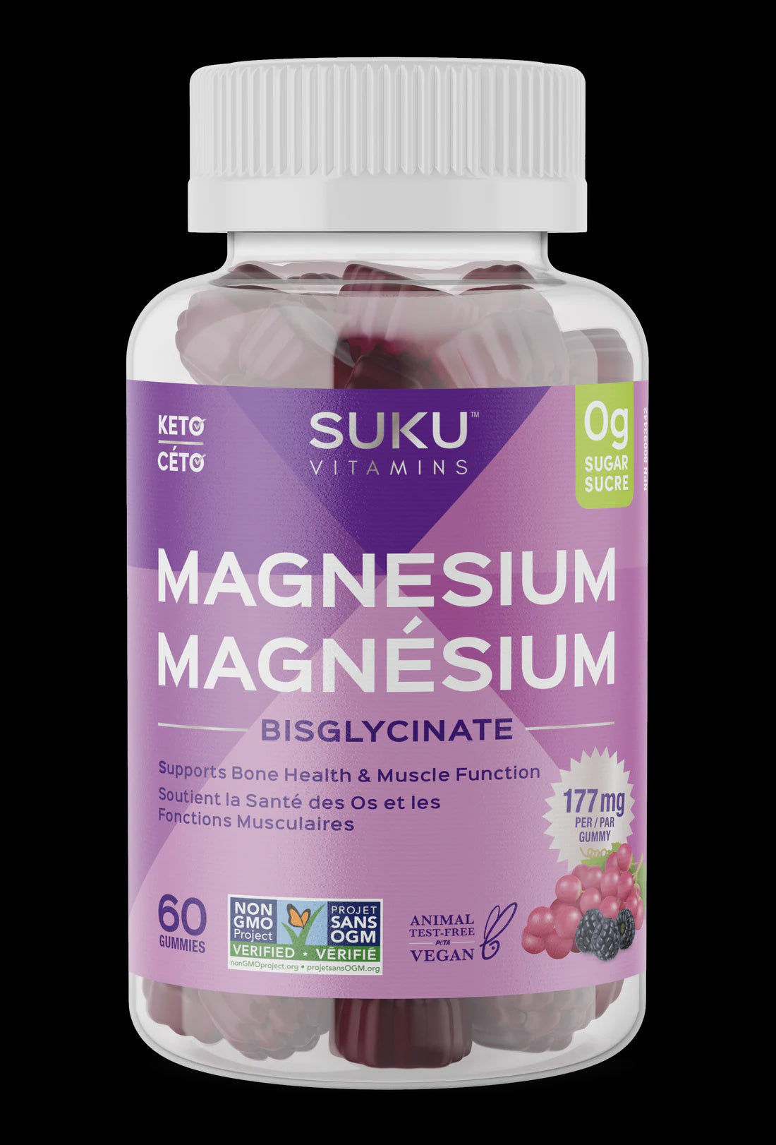 Suku Vitamins Magnesium Bis-Glycinate 60 Gummies