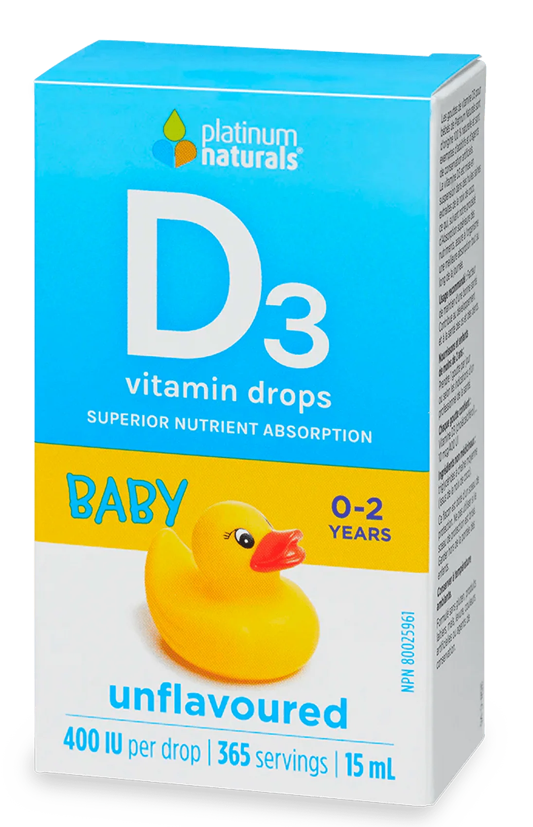 Platinum Naturals Vit D3 400 iu Baby Unfla