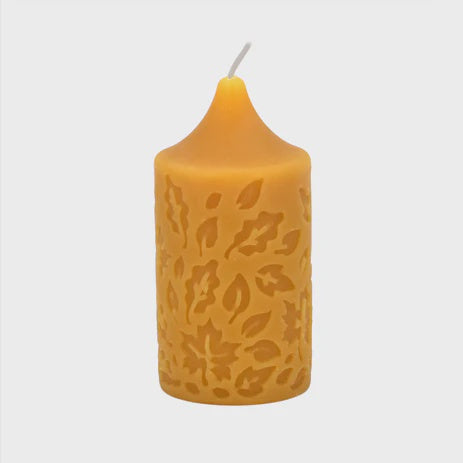 Honey Candles Natural Beeswax Leaf Pillar