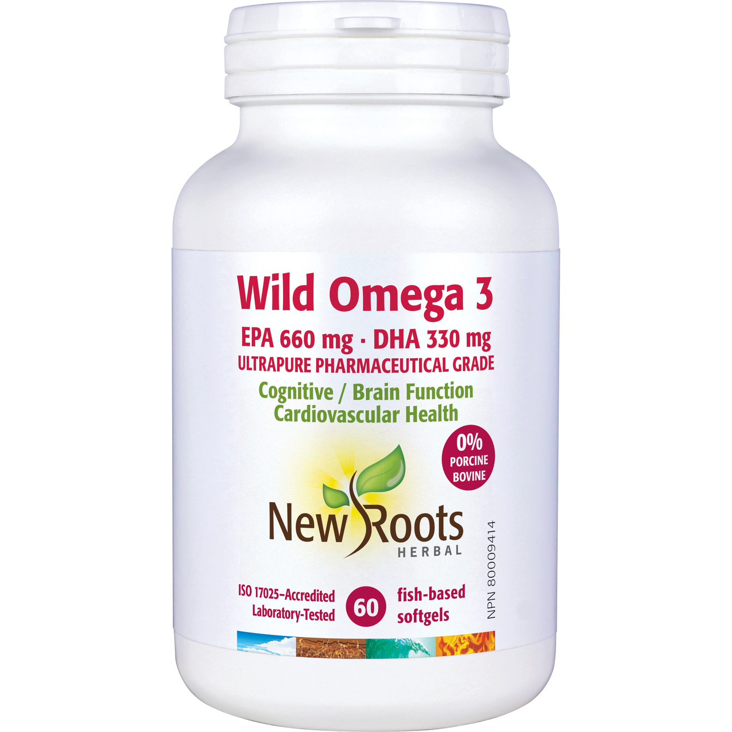 New Roots Wild Omega 3 EPA 660mg- DHA 330mg 60 softgels