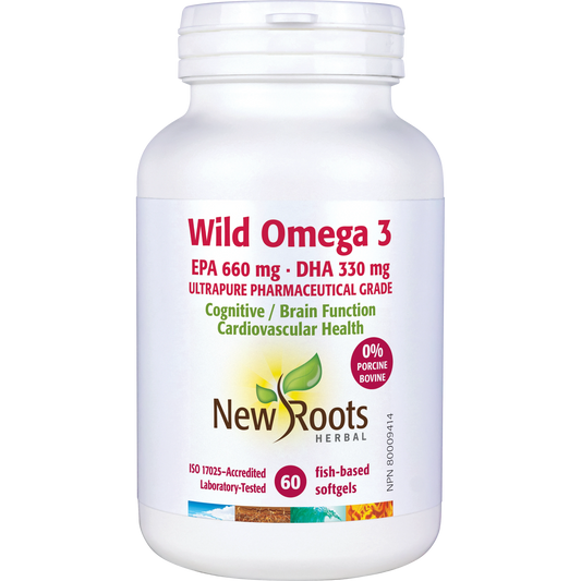 New Roots Wild Omega 3 EPA 660mg- DHA 330mg 60 softgels