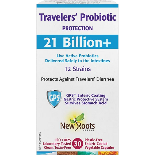 New Roots Travelers Probiotic Protection 21 Billion+ 30 Caps