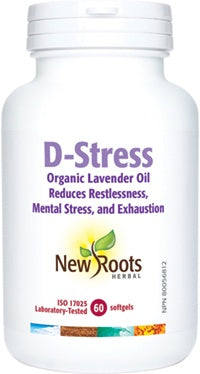 New Roots D-Stress Organic Lavender Oil 60 softgels
