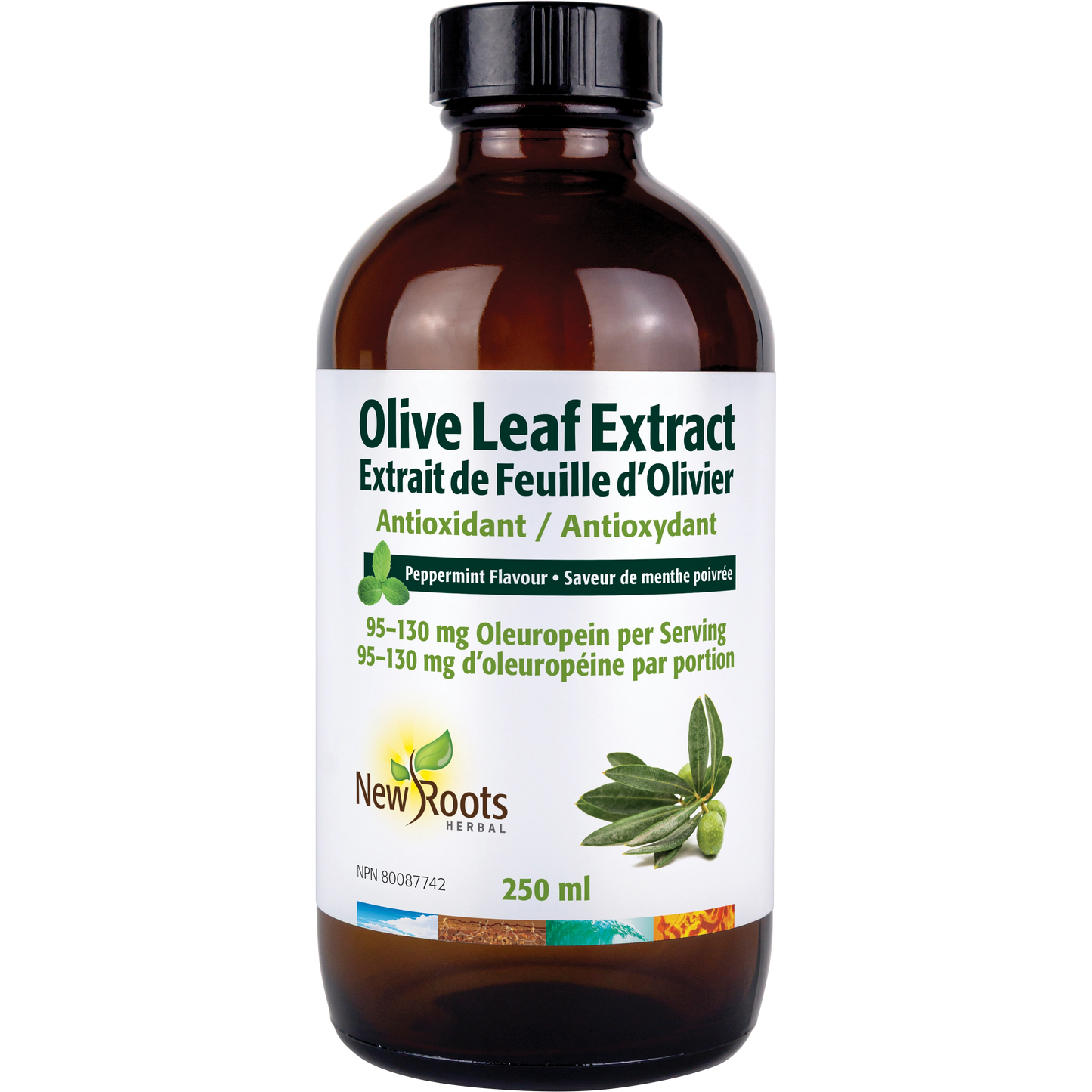 New Roots Olive Leaf Extract Peppermint 250ml