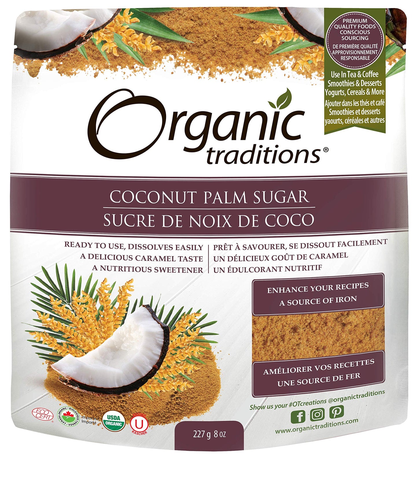 Organic Traditions Coconut Palm Sugar 227 g