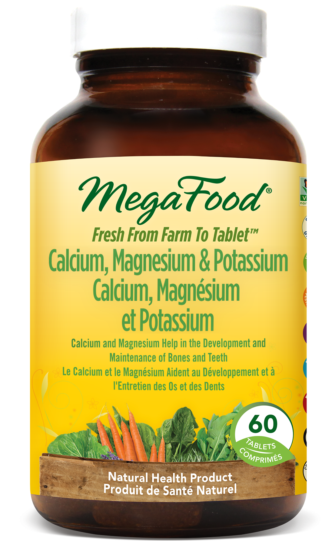 Mega Food Cal Mag Potassium 60 Tabs