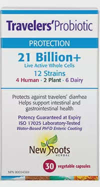 New Roots Travelers Probiotic Protection 21 Billion+ 30 Caps
