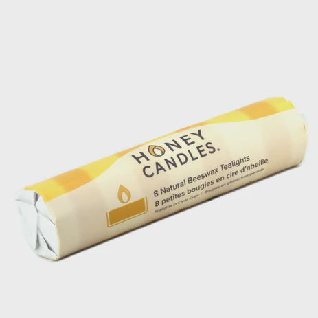 Honey Candles Natural Beeswax Tealights 8 Pack