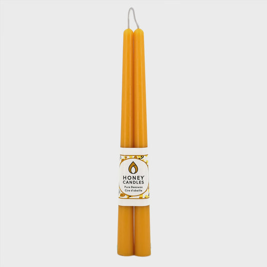 Honey Candles Natural Beeswax 12" Taper Pair