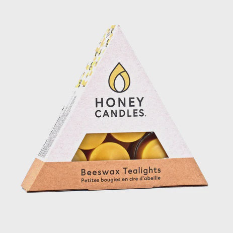 Honey Candles Triangle Beeswax Tealight 6 Pk