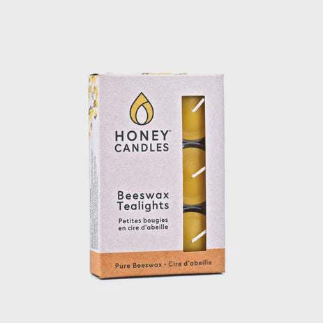 Honey Candles Natural Beeswax Tealights 6 Pack
