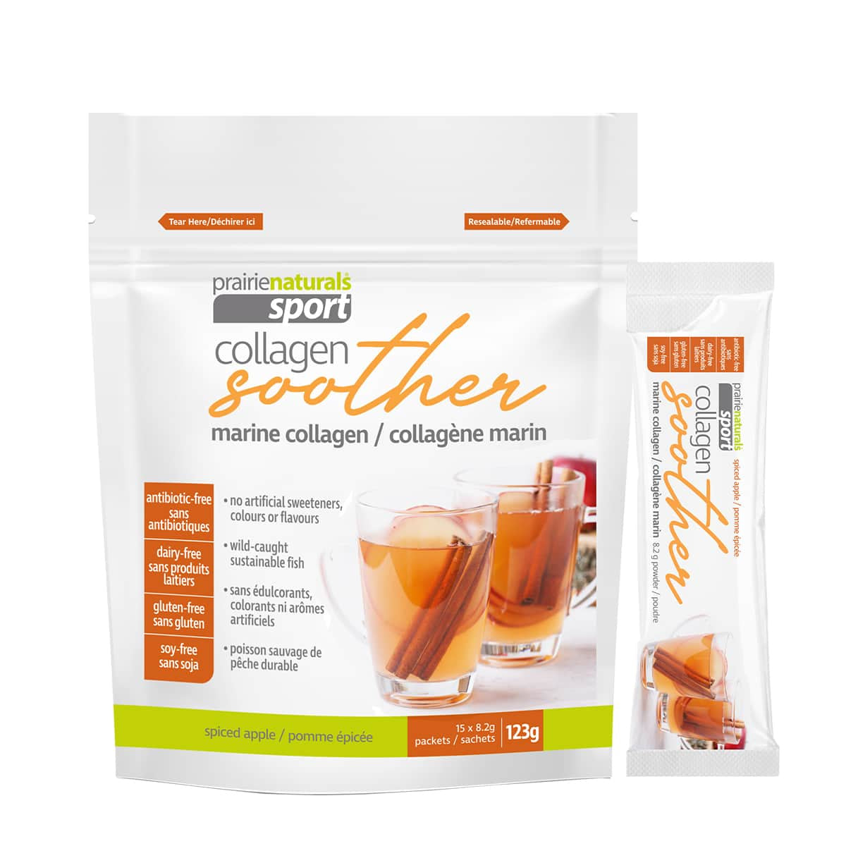 Prairie Naturals Collagen Soother Marine 15 pk Spiced Apple