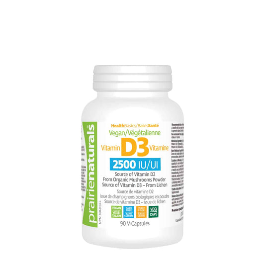 Prairie Naturals Vegan Vitamin D3 2500 IU 90 caps