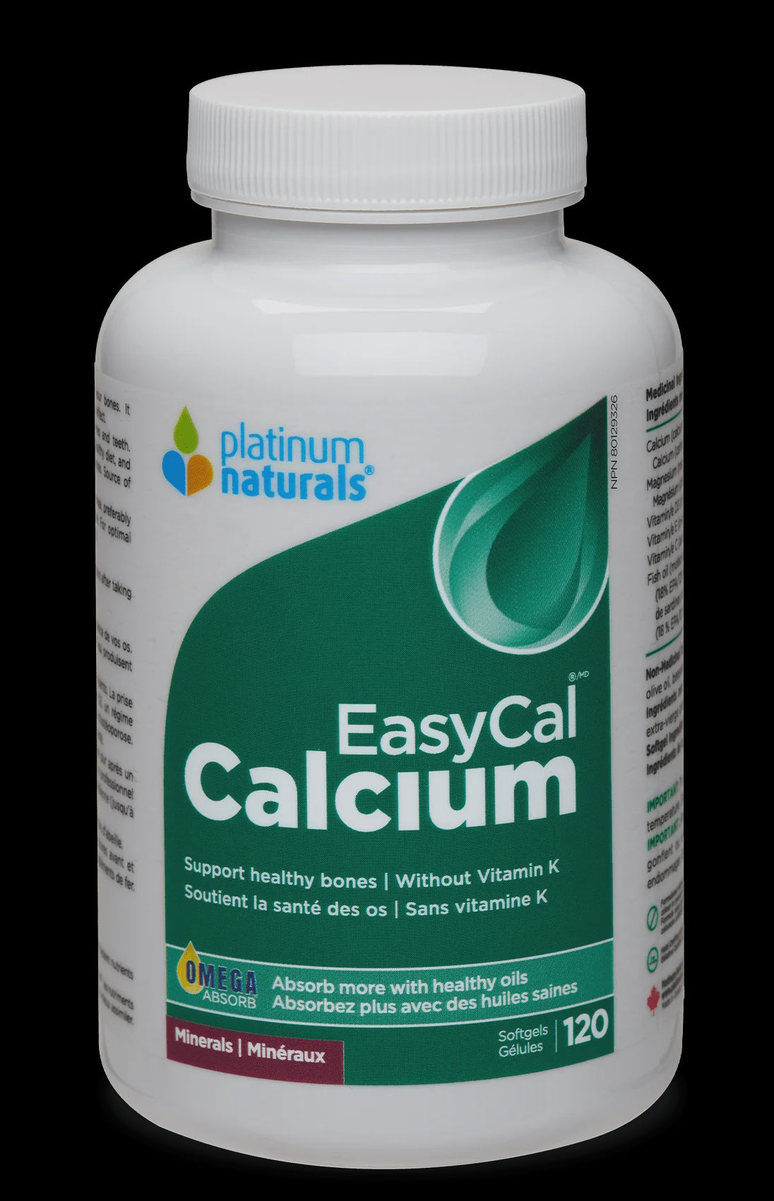 Platinum Naturals EasyCal Calcium 120 soft gels