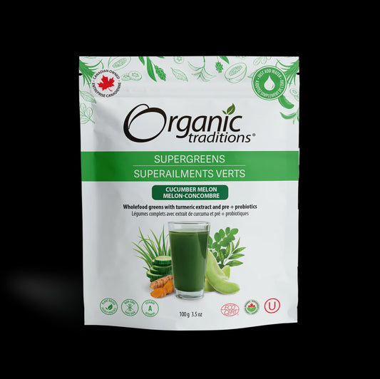 Organic Traditions Super Greens Cucumber Melon 100g