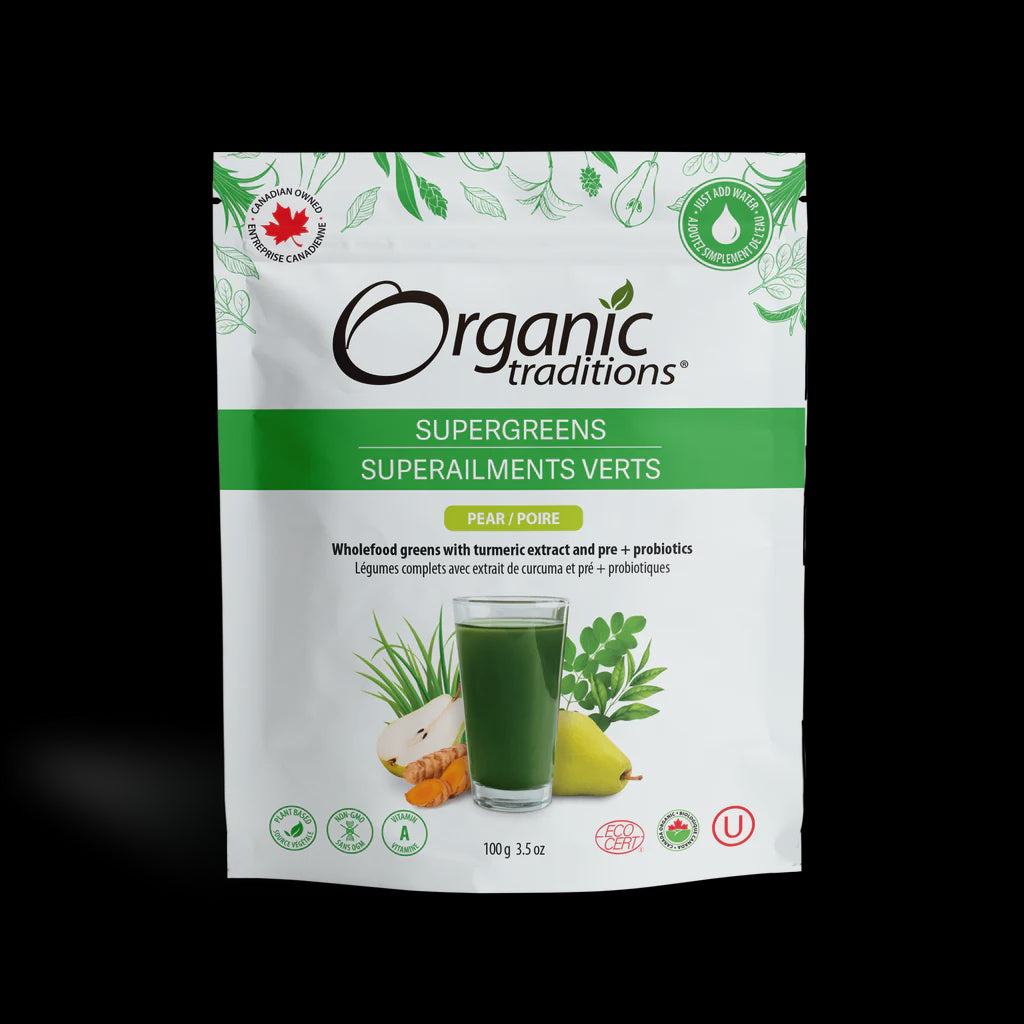 Organic Traditions Supergreens Powder Pear 100 g
