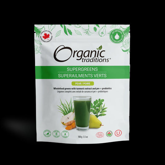 Organic Traditions Supergreens Powder Pear 100 g