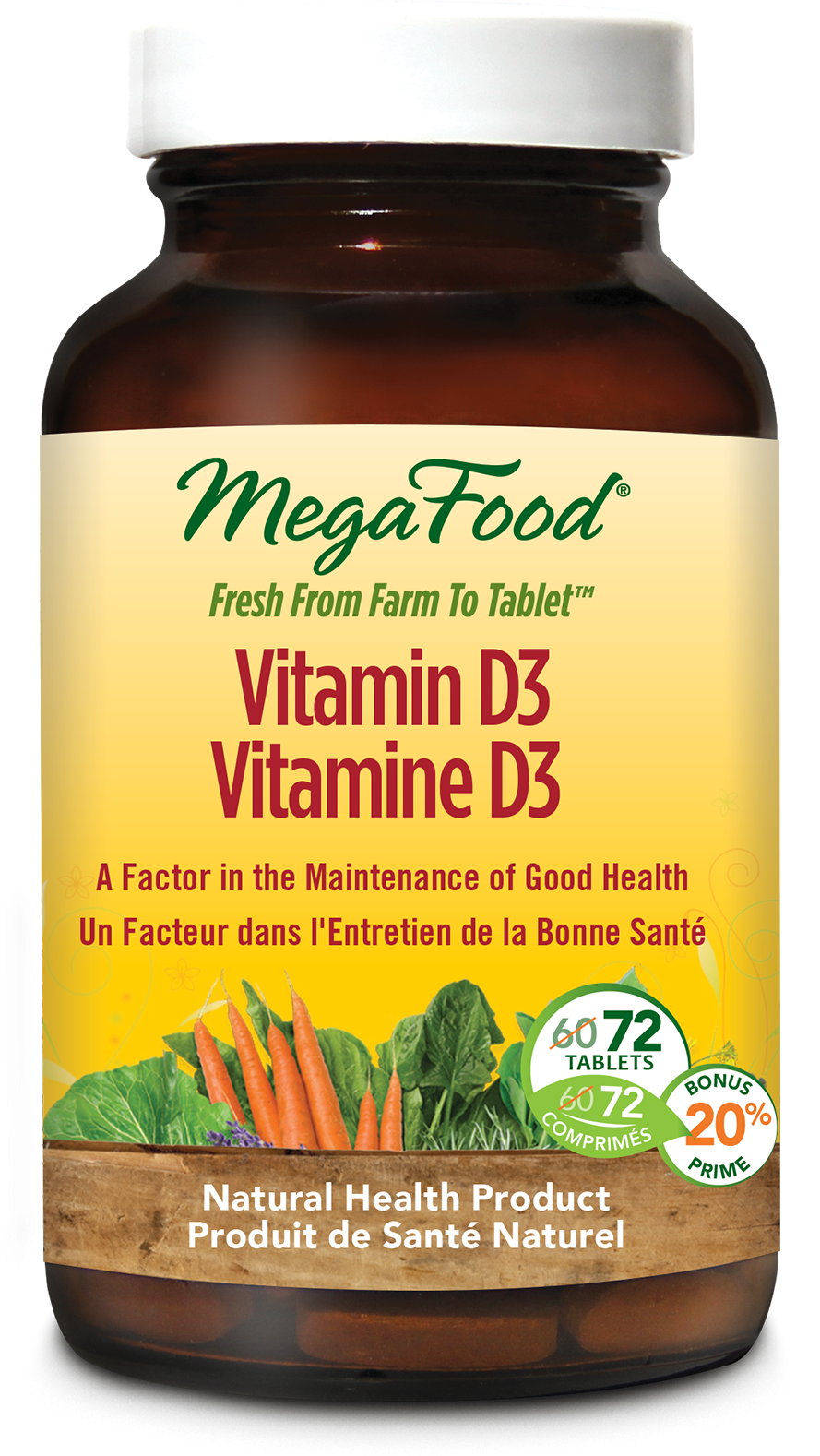 Mega Food Vitamin D3 1000 IU 72 Tablets