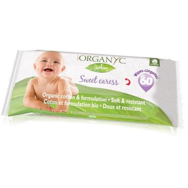 Organyc Baby Wipes 60 count