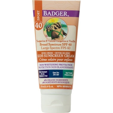 Badger SPF 40 Kids Sunscreen Cream