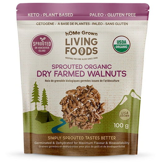 Home Grown Living Foods Sprouted Walnuts Salted 100 g