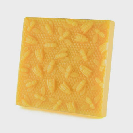 Honey Candles Bees on Honeycomb Beeswax Block 1lb