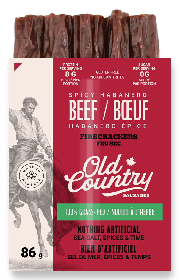 Old Country Sausages Firecrackers Grass Fed Beef 99g