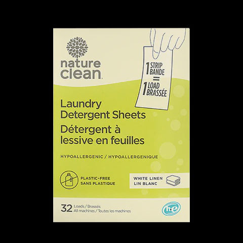 Nature Clean Laundry Detergent Sheets White Linen 32 Loads